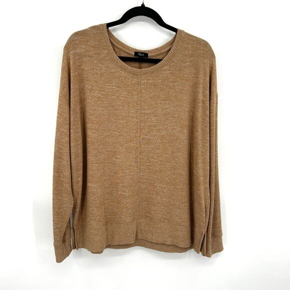 RAILS Heather Camel Brown Iggy Relaxed Fit Stretch Long Sleeve Sweater Top Large - Picture 5 of 9